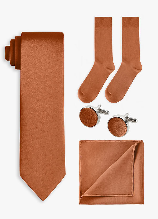 front Matchande färg, 4-delat brett slipsset i stretchsatin