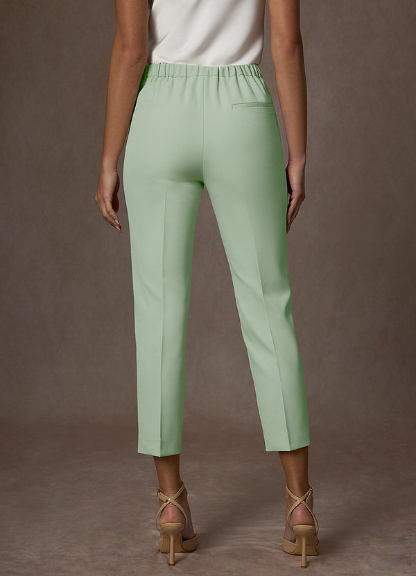 front Kennedy Dusty Sage Structured Stretch Dress Pants