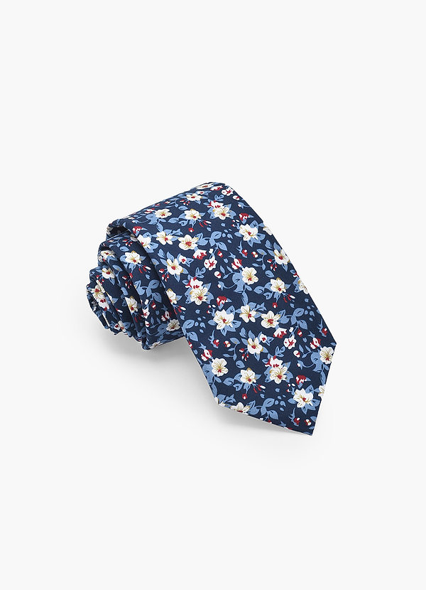 front Heren katoenen stropdas met bloemenprint