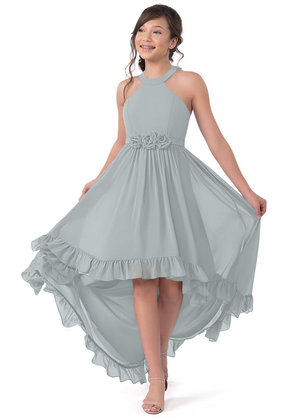 Dolphin Grey Azazie Hermione JBD Junior Bridesmaid Dresses Azazie