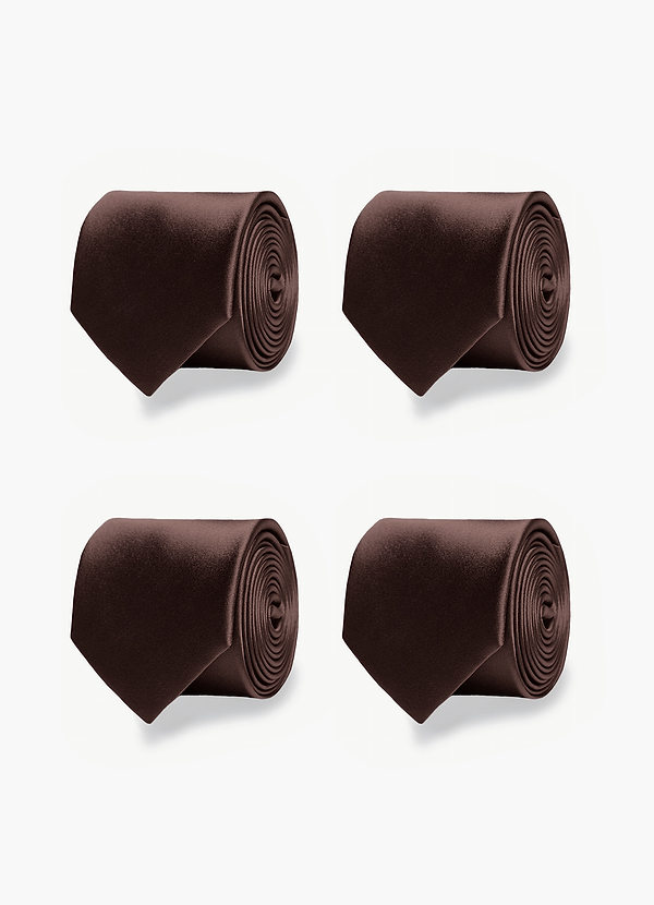 front Ensemble de cravates assorties en satin mat pour garçons d'honneur – 4 pièces