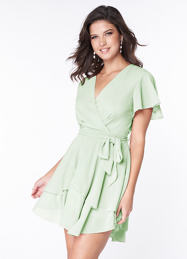 Downright Darling Mint Green Ruffled Short Sleeve Mini Dress image1