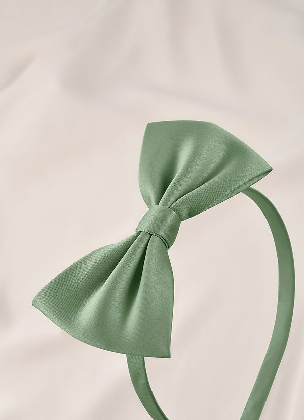 front Faixa de cabeça de cetim para madrinhas de casamento