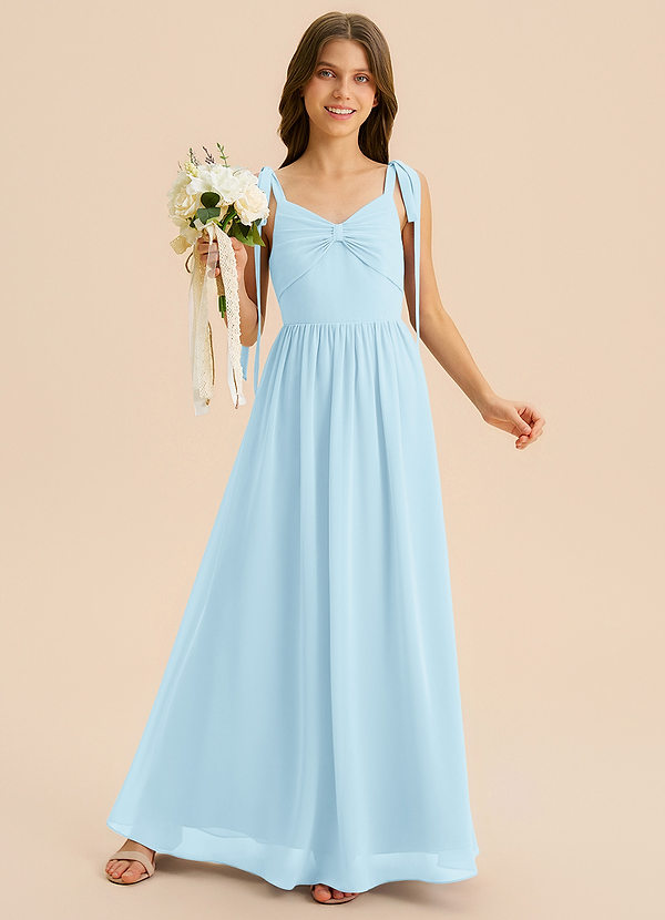 Azazie Izzy Junior Klä av A-Line i Chiffong Plisserad image1