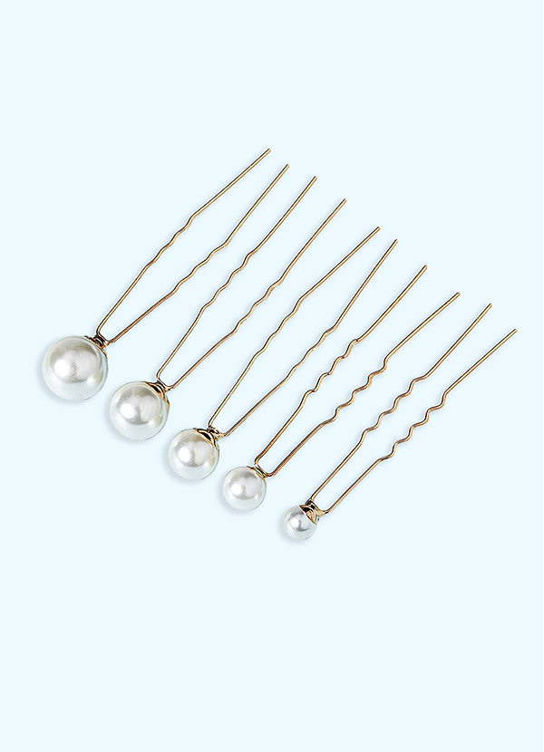 front Ensemble d'épingles à cheveux en perles singulières