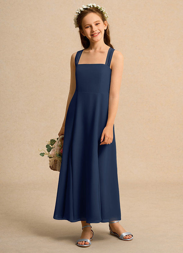 Azazie Tater Junior Formal Klänningar för brudeflicka Klä A-Line i Chiffong Plisserad image1