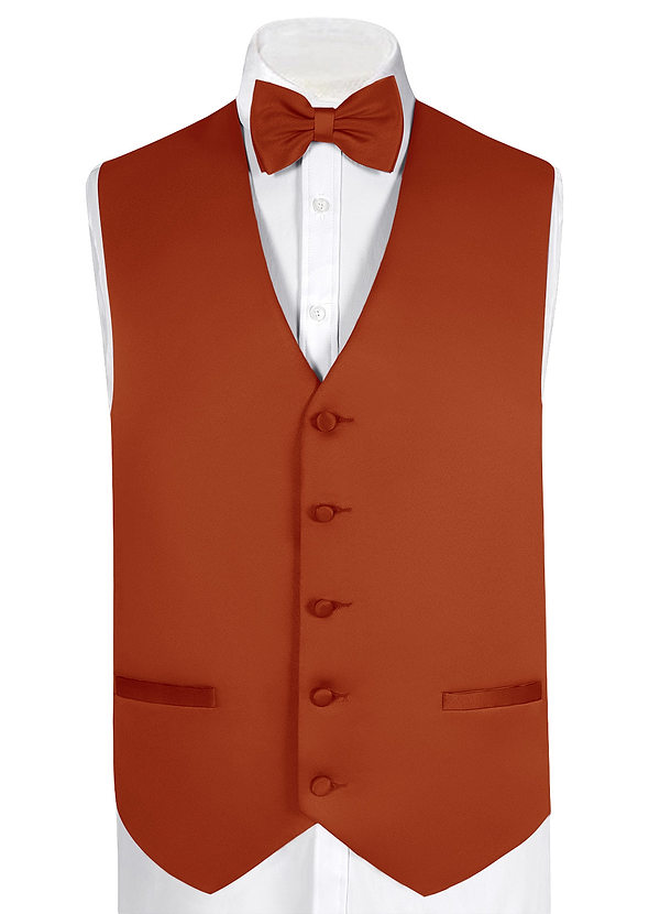 front Ensemble gilet et nœud papillon en satin mat