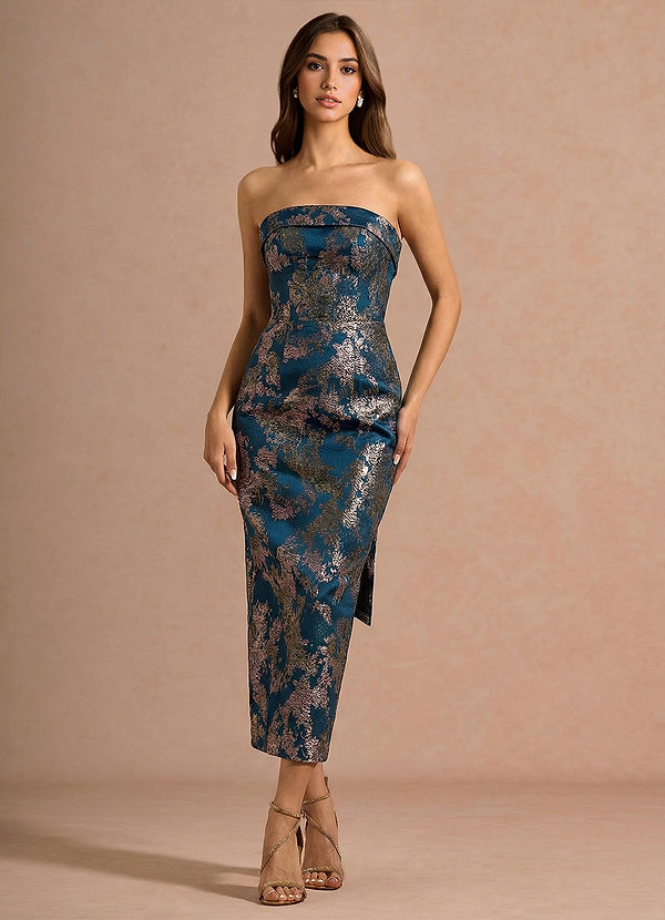 Clytia Teal Floral Maxi Dress image1