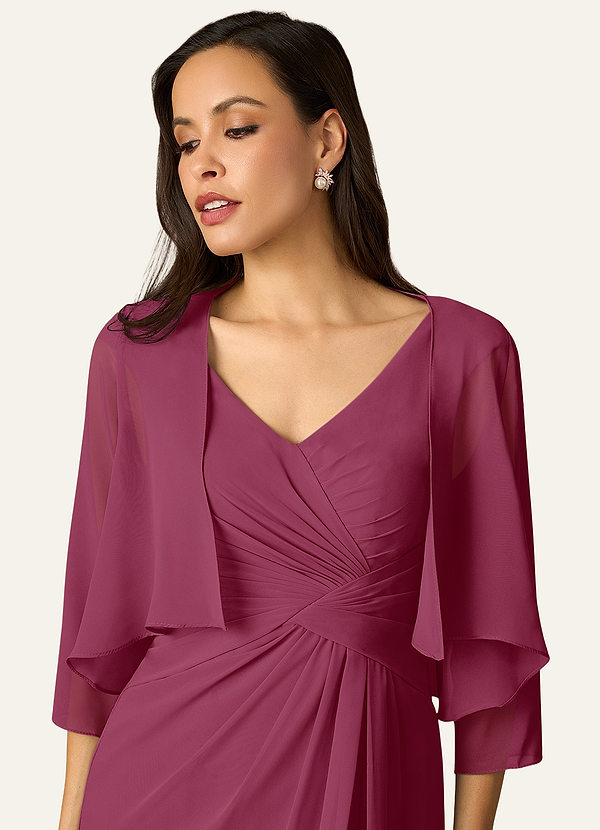 front Azazie Enveloppement En Mousseline De Soie Fisher De Couleur Assortie