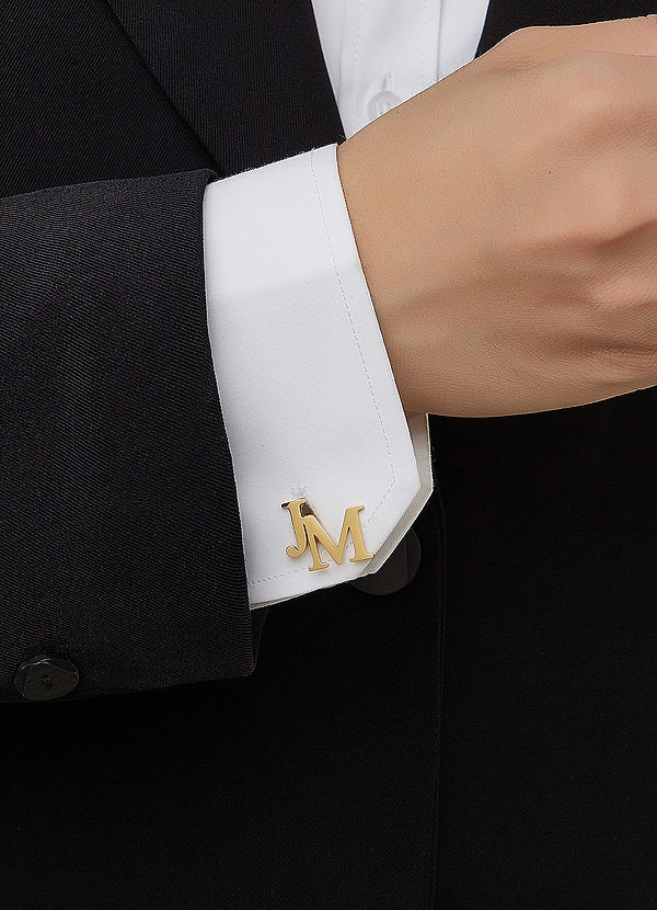 Boutons De Manchette Homme Femme Initiales - Cuivre Plaqué, Design Classique - Cadeau élégant Pour Mariage, Fête, Bureau