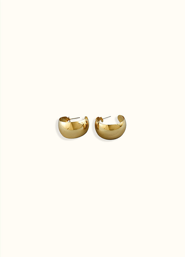 front Gold C-Shape Earrings