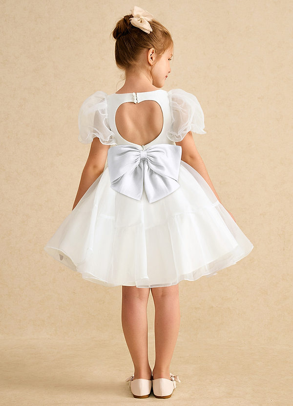 Azazie Debbie Vestidos de Niña de Flores Vestido de Marfil Blanco de Organza de Princesa con Escote de Corazón image1