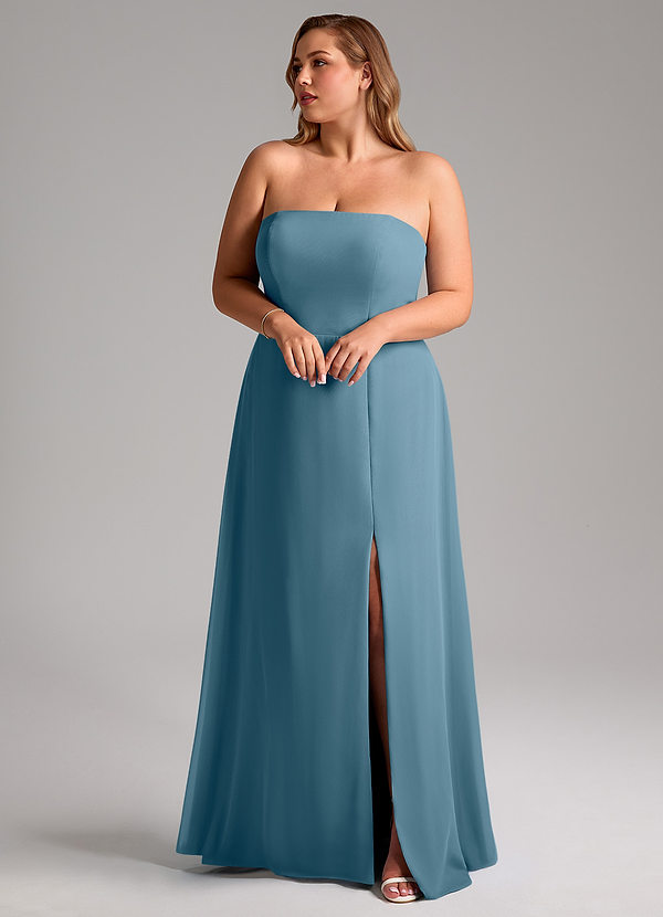 Azazie Wren Bridesmaid Dresses Bermuda A-Line Side Slit Chiffon Convertible Dress image1