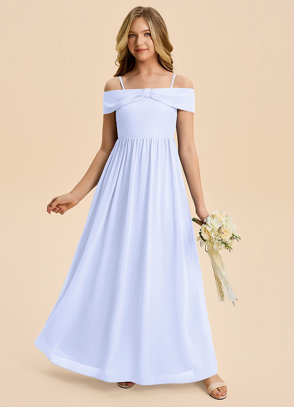 Azazie Coran Junior Jurk van Chiffon met A-Lijn Off the Shoulder Lavendel image1