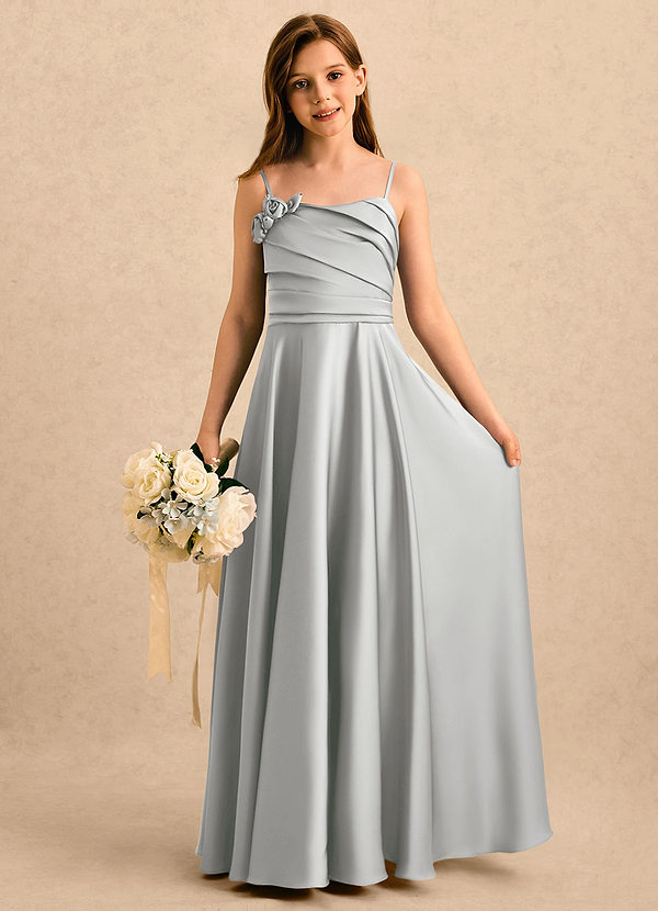 Azazie Gracie Girls Formal Klänningar för brudeflicka Klä A-Line i Stretch Satin Älskling Halsringning image1