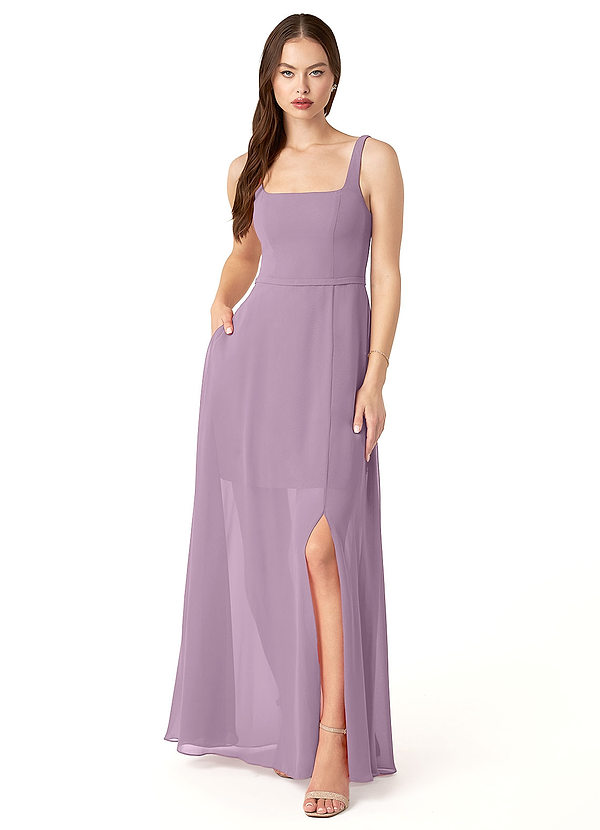 Azazie Renee Bridesmaid Dresses A-Line Chiffon Floor-Length Dress with Pockets image1