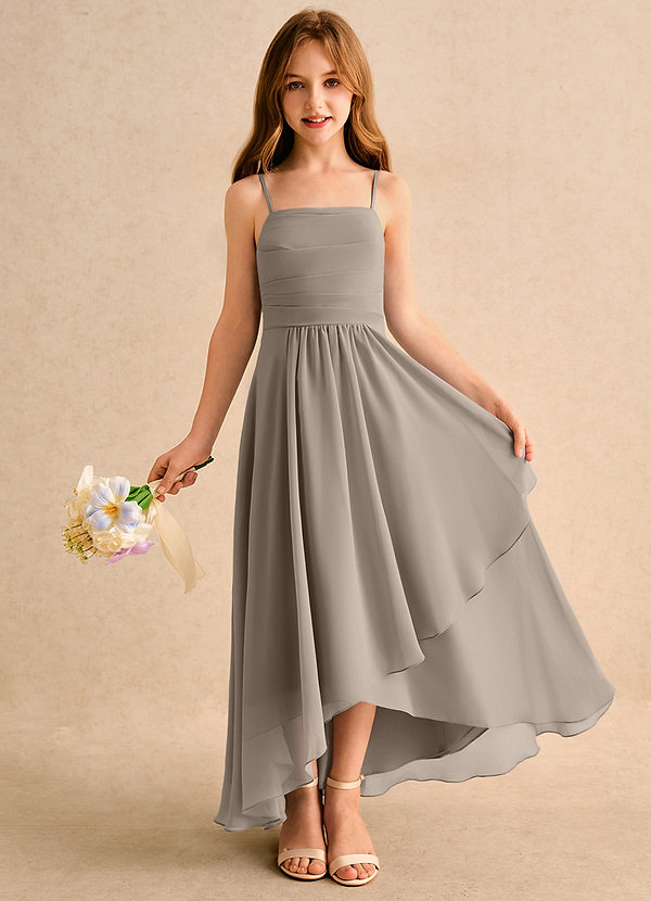 Azazie Twilight Dance Girls Formal Blumenkinder Kleider A-Linie Plissee Chiffon Kleid Taupe image1