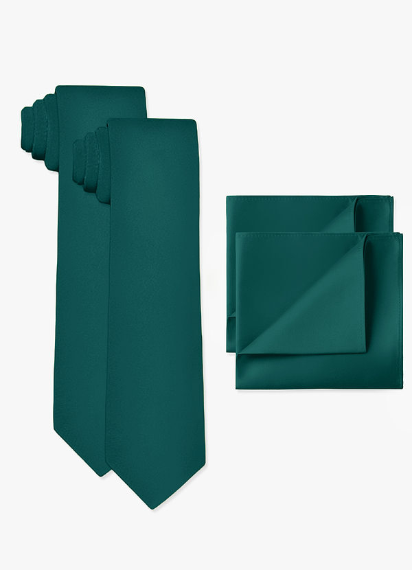 front Matte Satin Wide Tie and Pocket Square 2-Piece Set