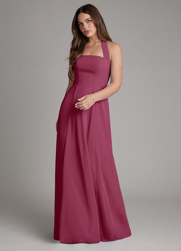 Azazie Irina Bridesmaid Dresses Mulberry A-Line Pleated Chiffon Dress image1