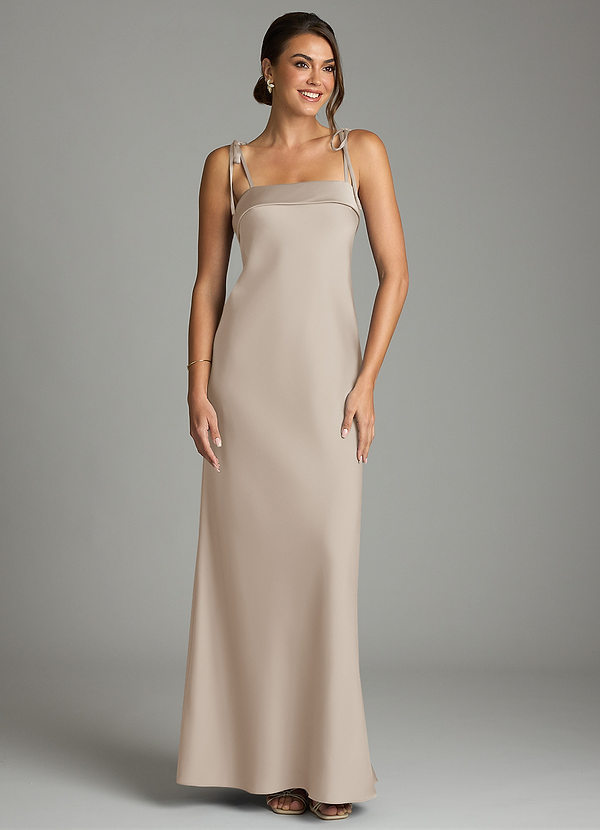 Azazie Ellia Brudtärneklänningar Klä av Tubklänning i Stretch Satin Rosett Frost image1