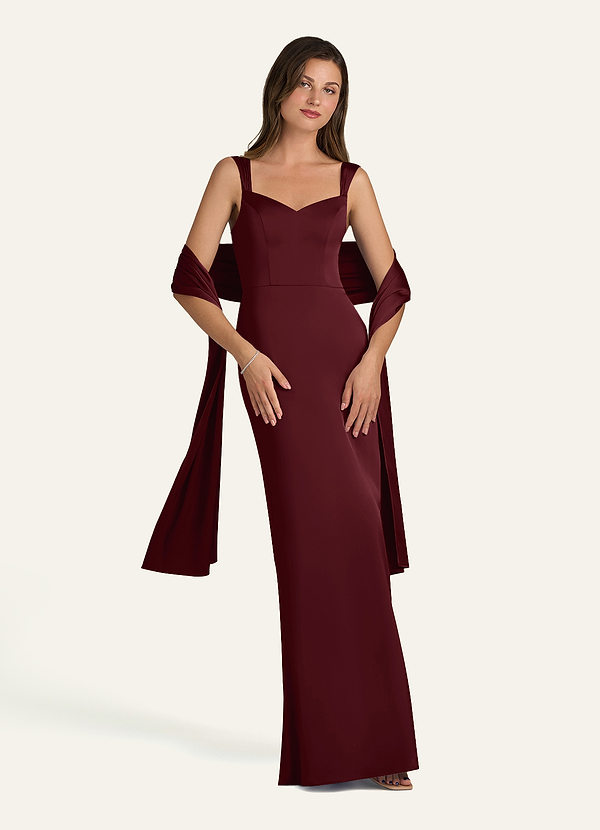 front Azazie Chal De Satén Elástico A Juego