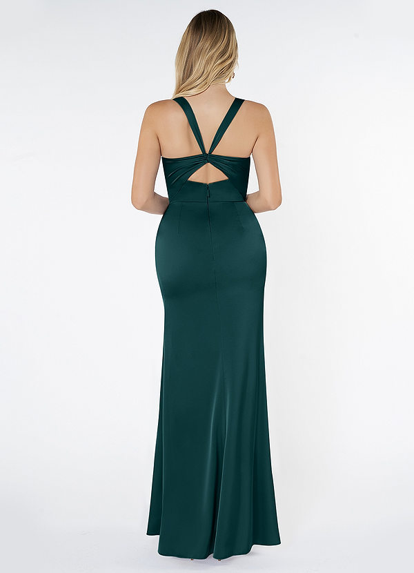 Pine Floor Length Stretch Satin Bridesmaid Dresses Starting at $79 | Azazie