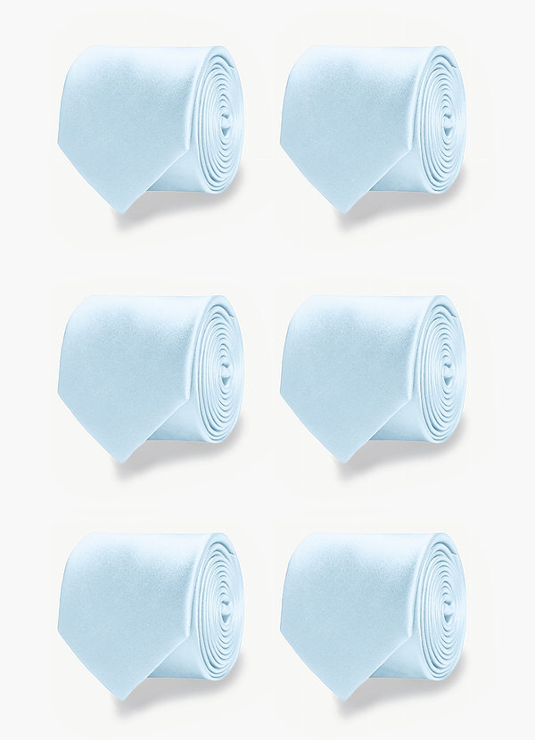 front Matte Satin Matching Groomsmen Tie Set – 6 Pieces