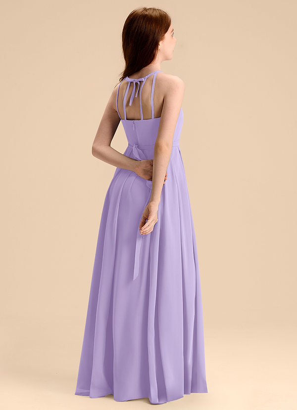 Azazie Arianthe Junior Abito A-Line in Chiffon Plissettato Lilla image1