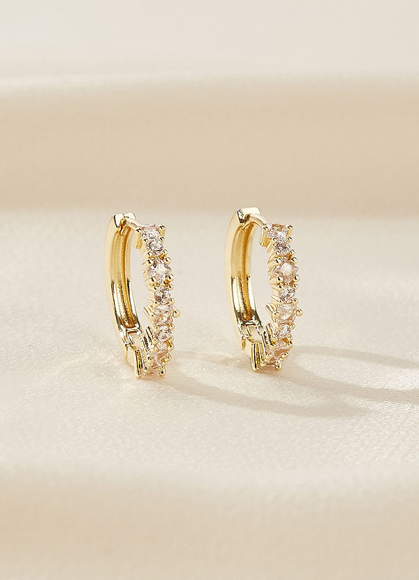 front Boucles d'oreilles créoles en strass