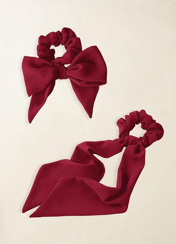 front Matching Color Chiffon Multiway Hair Scarf Scrunchie Set