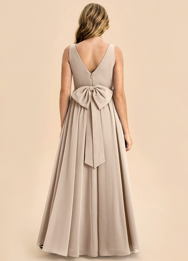 Azazie Hathaway Junior Klä av A-Line i Chiffong Rosett image1