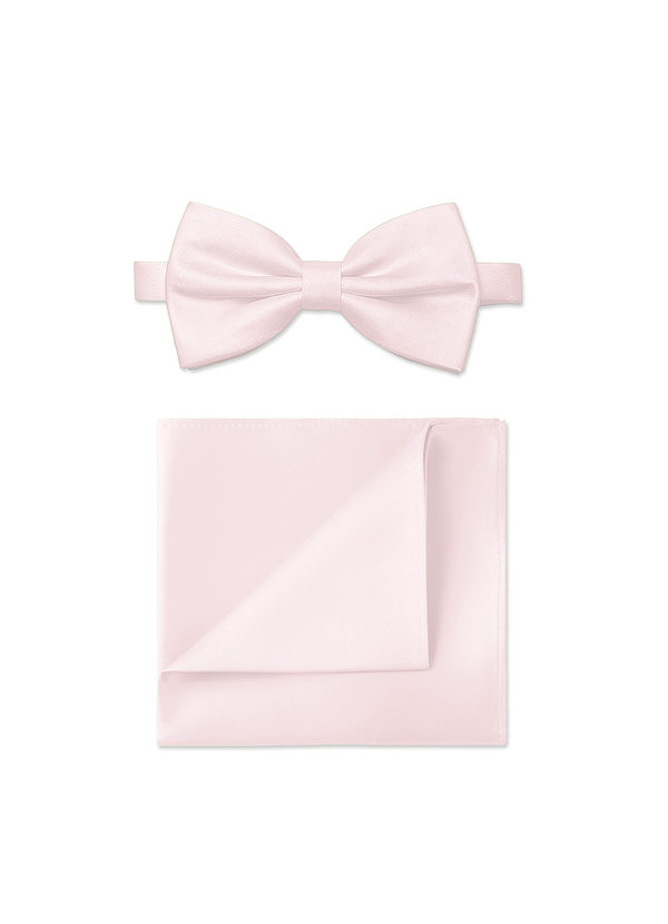 front Matte Satin Bow Tie and Pocket Square Set