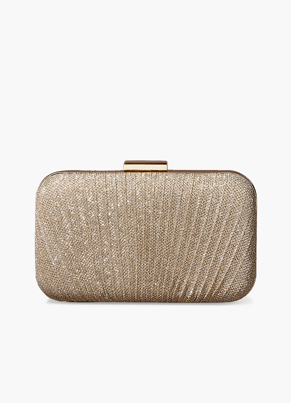 front Champagne Gloss Wrinkle Clutch Bag