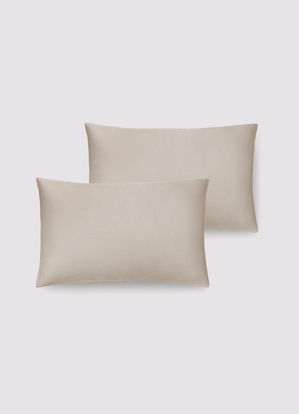 front Taupe 100% vaskbart silkepudebetræk i 2 dele