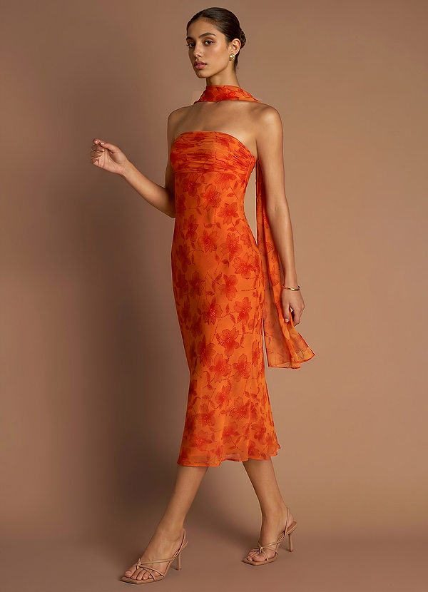 Aisha Tangerine Midi Dress image1