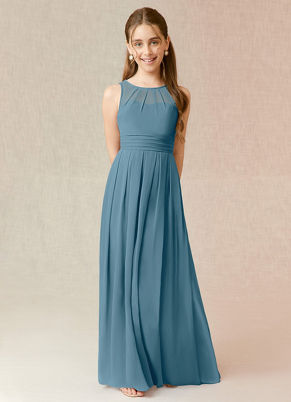 Azazie Bibiane Junior Bermuda A-Line Pleated Chiffon Dress image1