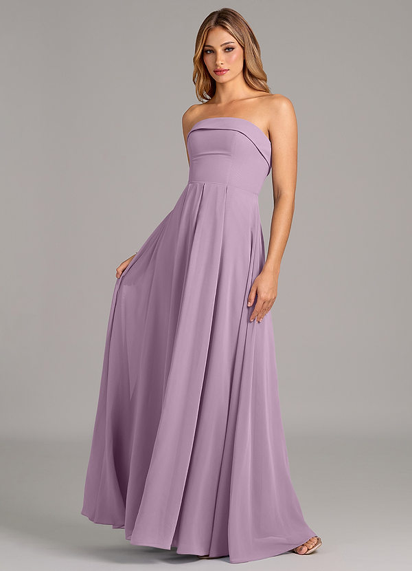 Azazie Lucienne Bridesmaid Dresses Wisteria A-Line Strapless Chiffon Convertible Dress image1