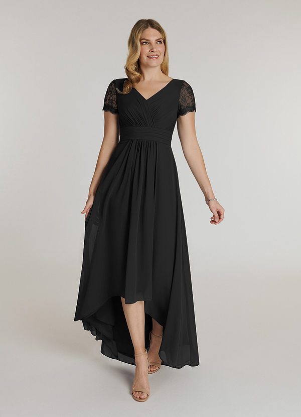 Azazie Polly Mother of the Bride Dresses A-Line Lace Chiffon Asymmetrical Dress image1
