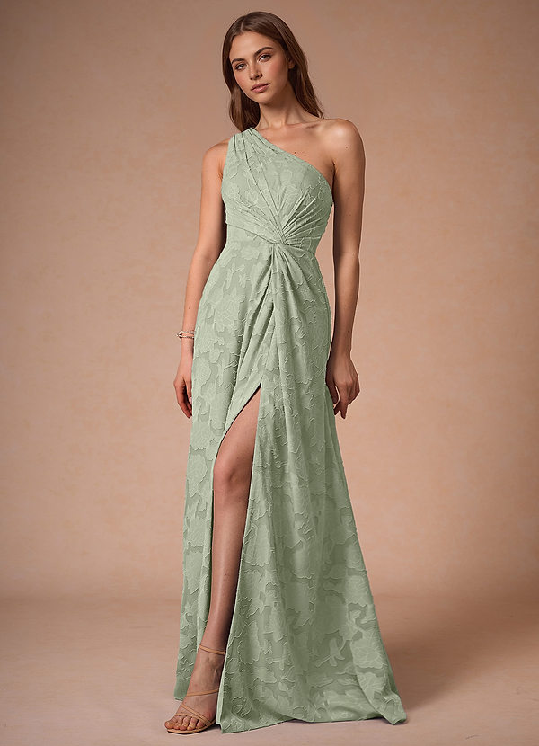 Hermosa Pistachio One Shoulder Maxi Dress image1