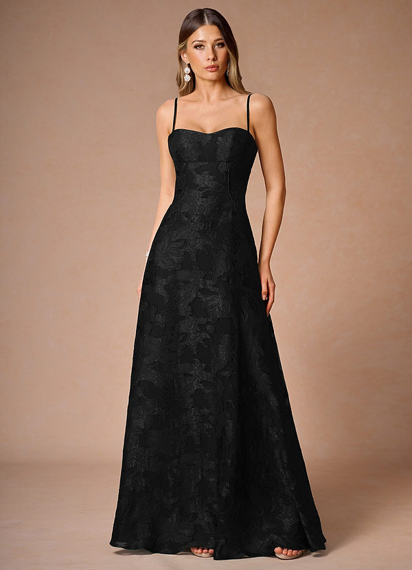 Hollis Schwarz Maxikleid mit Spitzenrücken image1