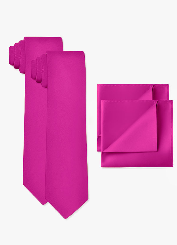 front Matte Satin Wide Tie and Pocket Square 2-Piece Set