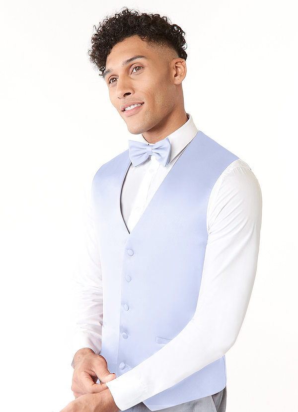 front Set aus Weste und Fliege aus mattem Satin