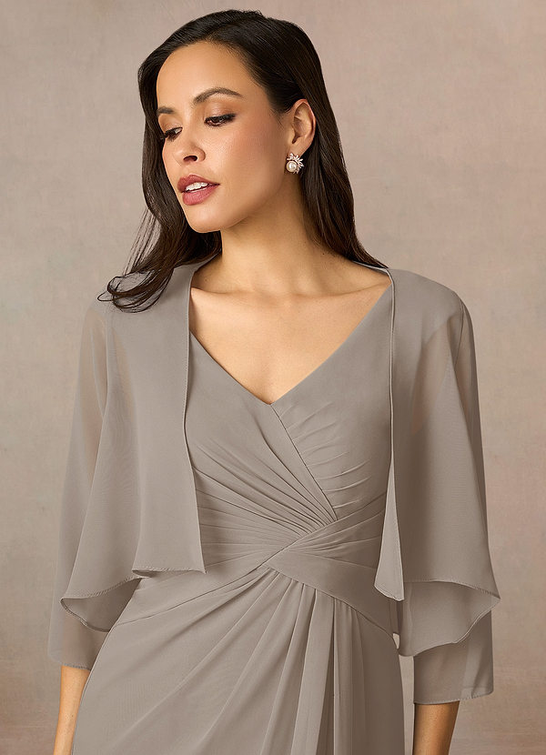 front Azazie Matching Color Fisher Chiffon Wrap