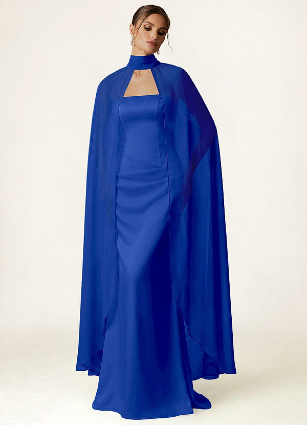 front Azazie Halter Chiffon Flowy Cape