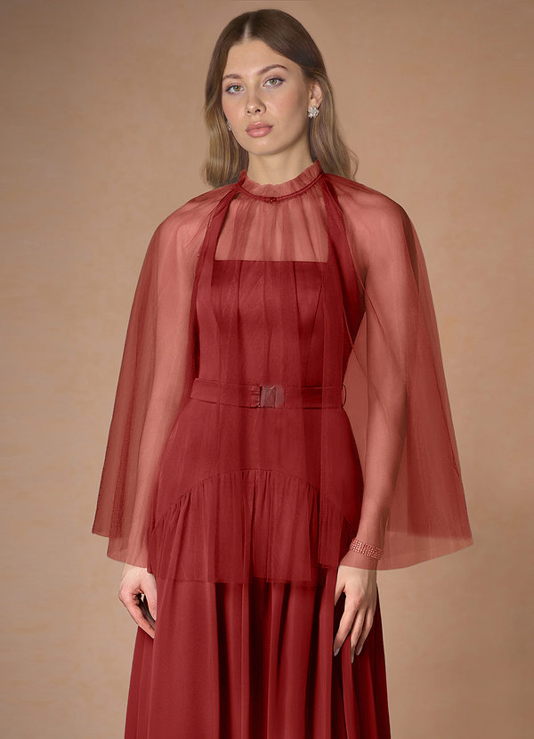 front Azazie Matching Color Tulle Cape