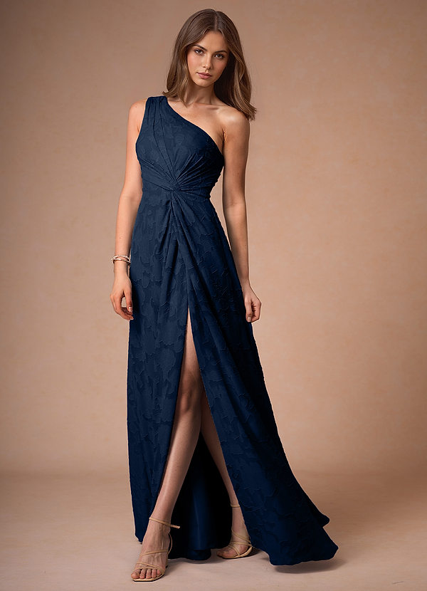 Hermosa Navy One Shoulder Maxi Dress image1