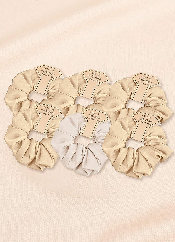 front Matchande färg blandad färg Brudtärna Stretch Satin Over Size Scrunchie Set