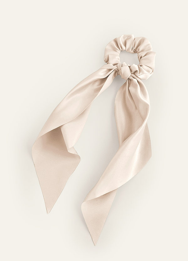 front Matching Color Matte Satin Hair Scarf Scrunchie