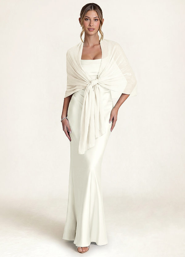 front Azazie Chiffon Sparkly Cover Up Scarf