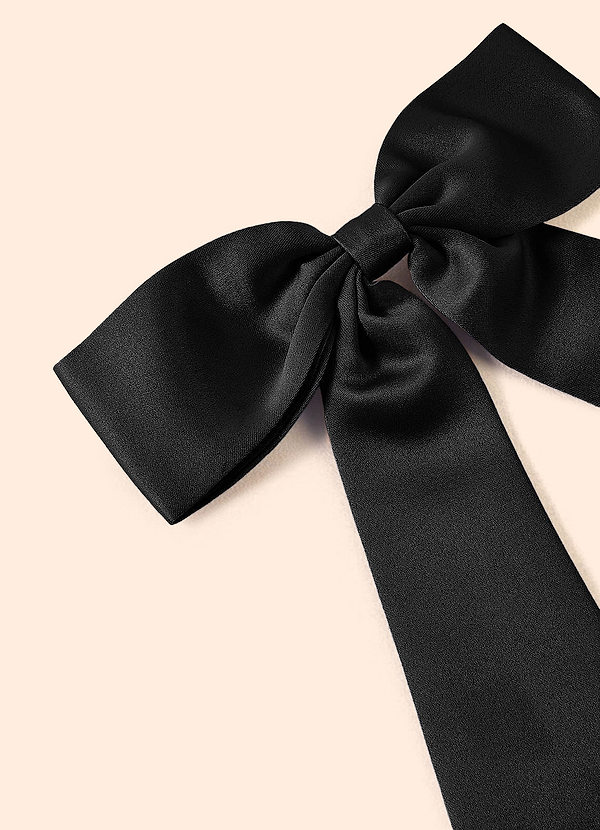 front Matching Color Stretch Satin Bow Hair Clip Set